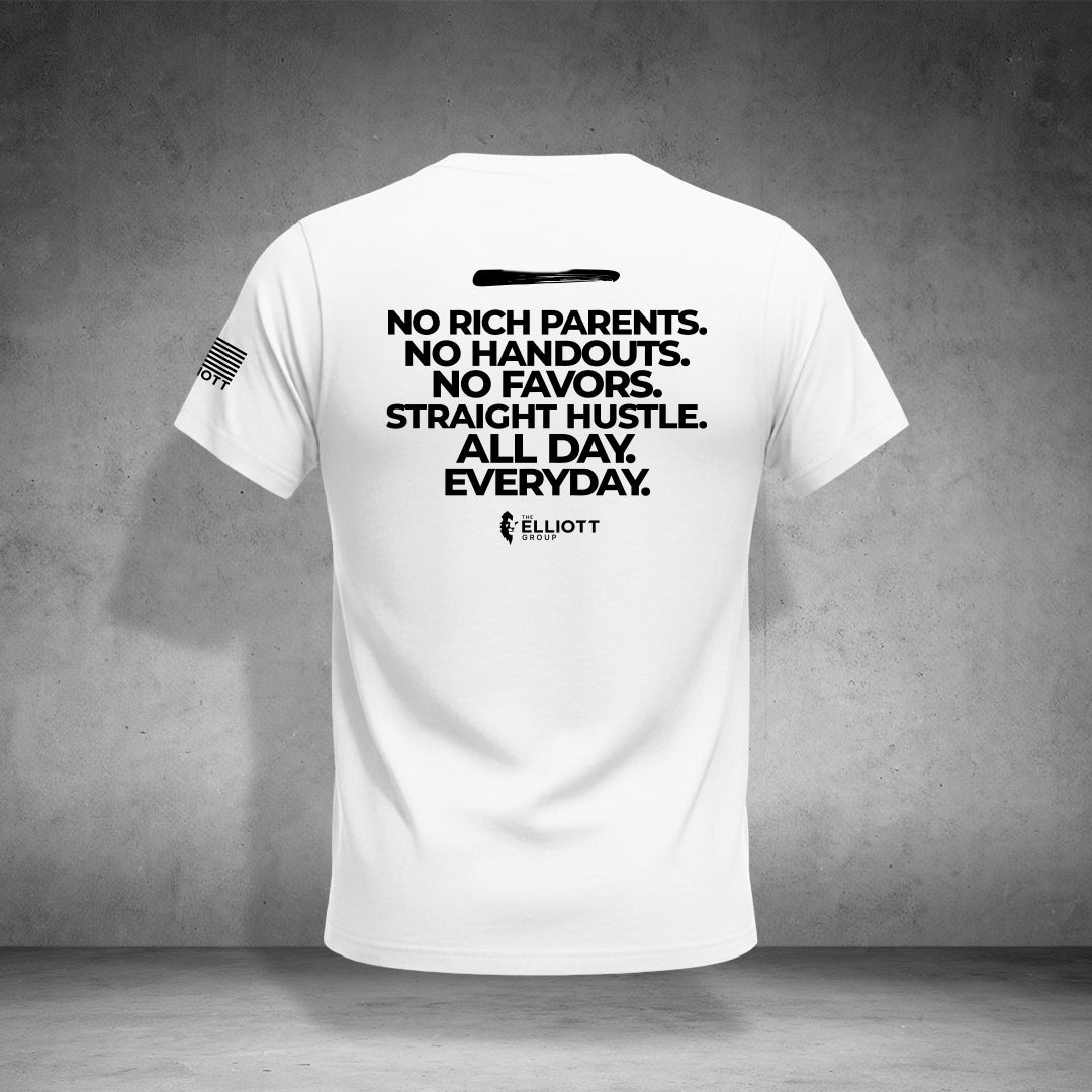 ELLIOTT ARMY Orange Star/ No Rich Parents statement T-shirt