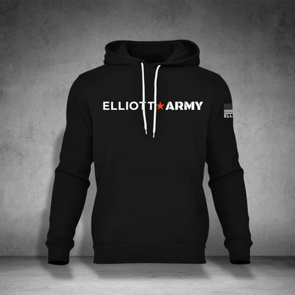 ELLIOTT ARMY Orange Star/ No Rich Parents statement hoodie