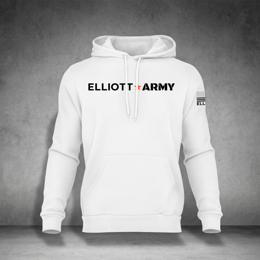 ELLIOTT ARMY Orange Star/ No Rich Parents statement hoodie